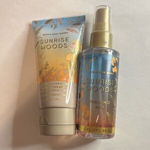 Bath & body works Sunrise Woods Body Cream 2.5 oz and Fragrance 3 oz set